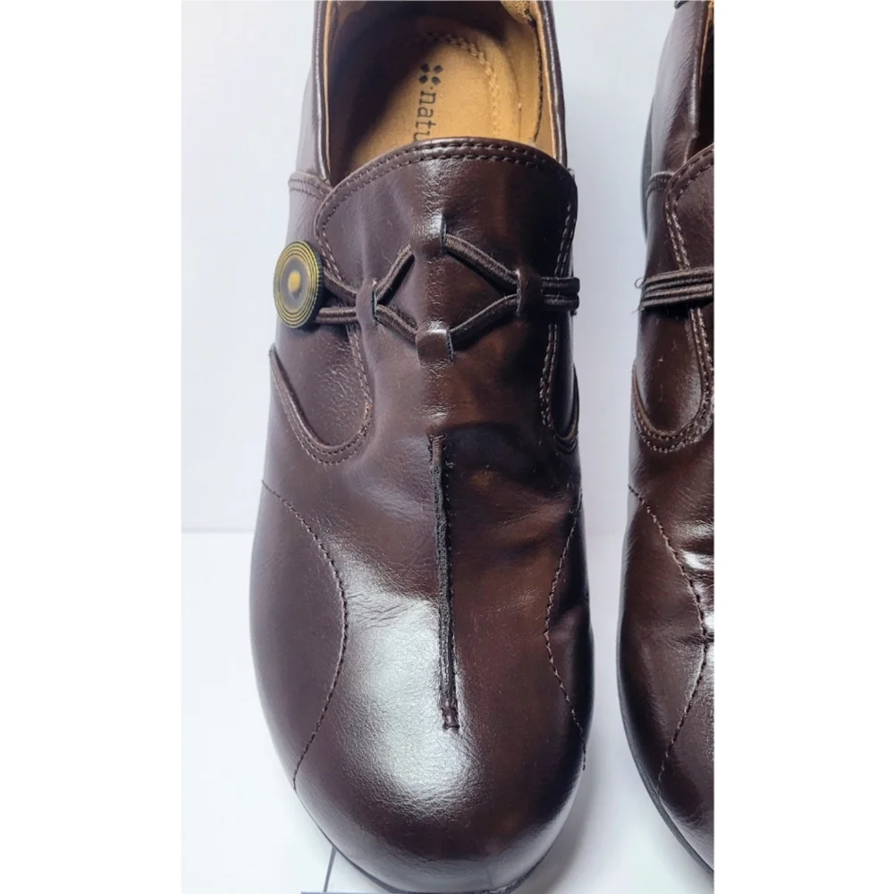 NATURALIZER Jance Womens Shoes Size 9M Brown Leather Wedge Neutral Comfy Office